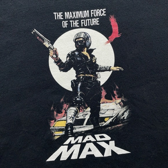 Vintage Mad Max T Shirt Men's 2XL Black Movie Graphic Tee Rockatansky 80s Retro - Picture 3 of 10